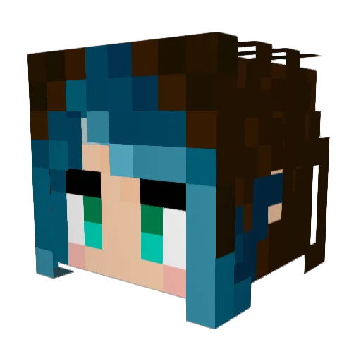 P4L_M30W Minecraft avatar head, 3D render