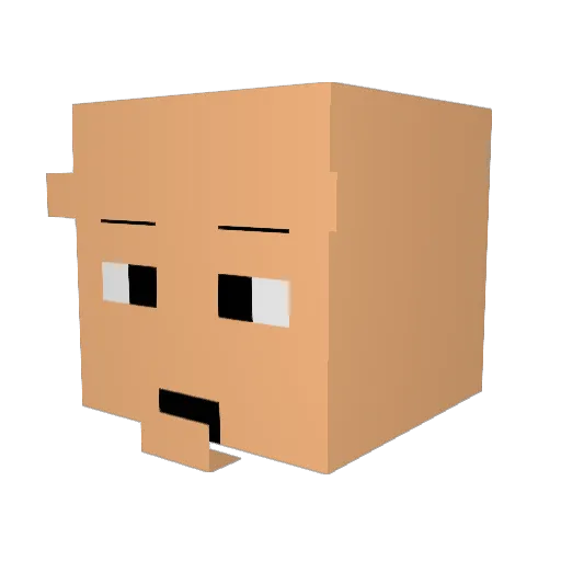 P4t0pt Minecraft avatar head, 3D render