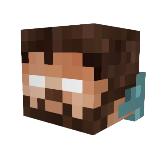 P4u7chen Minecraft avatar head, 3D render