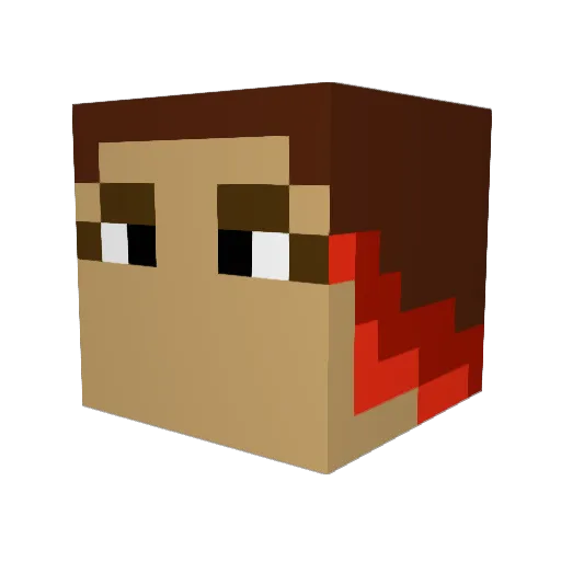 P8DD Minecraft avatar head, 3D render