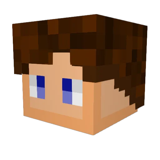 P9Qs Minecraft avatar head, 3D render
