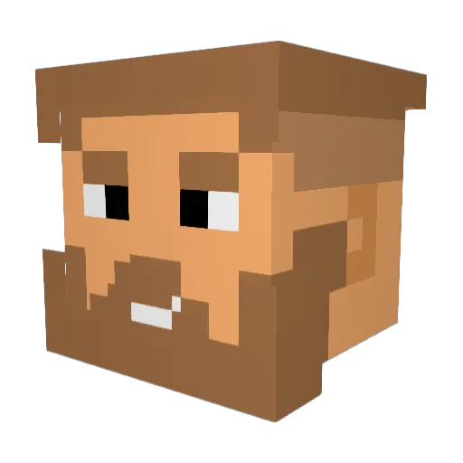 PACHOA2 Minecraft avatar head, 3D render