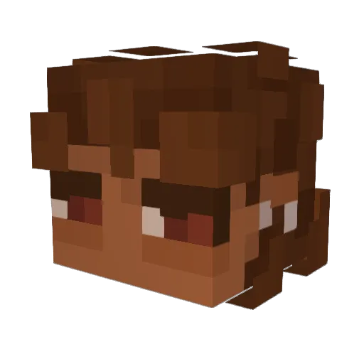 PACJY Minecraft avatar head, 3D render