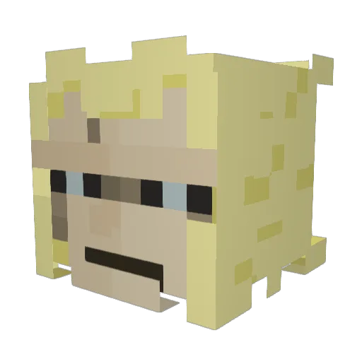 PACTAJr Minecraft avatar head, 3D render