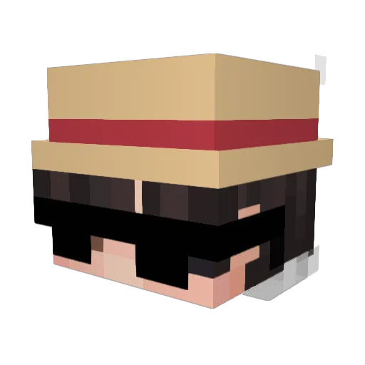 PANGANG Minecraft avatar head, 3D render