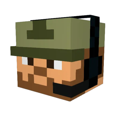 PANIAGUA_17 Minecraft avatar head, 3D render