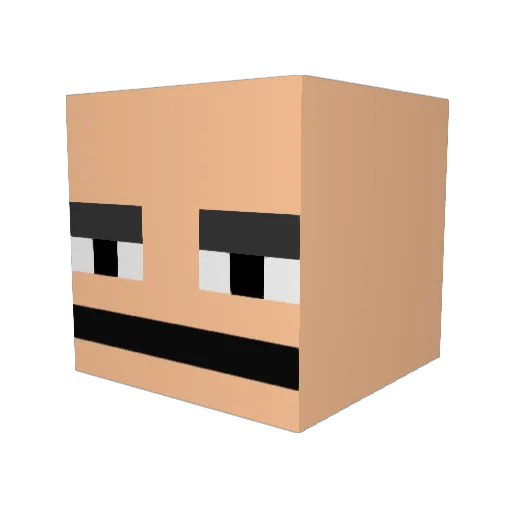PAPABRITO Minecraft avatar head, 3D render