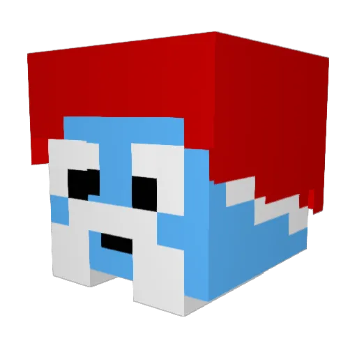 PAPAsmurf001 Minecraft avatar head, 3D render