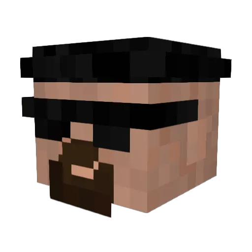 PAPAwuZZ Minecraft avatar head, 3D render
