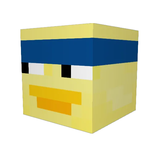 PAPEROGANGANG Minecraft avatar head, 3D render