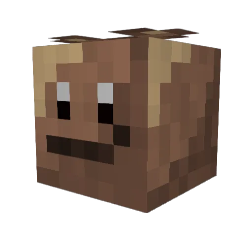 PAPPAP Minecraft avatar head, 3D render