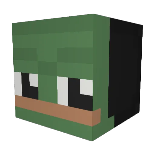 PAPUUU_ Minecraft avatar head, 3D render