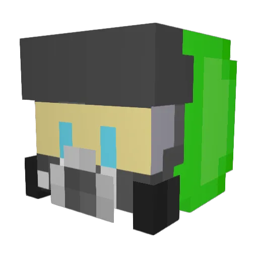 PARFS Minecraft avatar head, 3D render