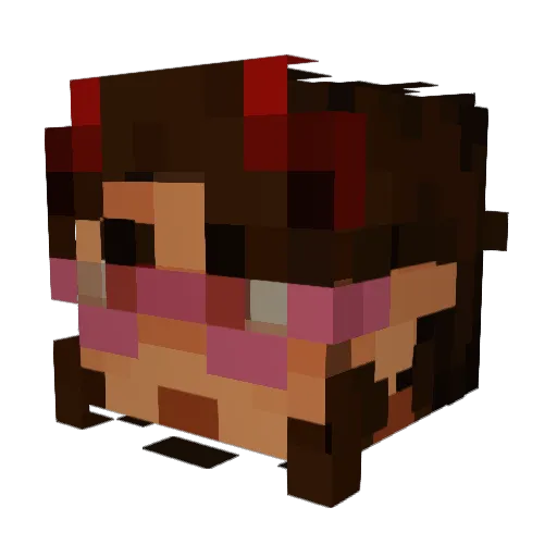 PARTYGAZOLINE Minecraft avatar head, 3D render
