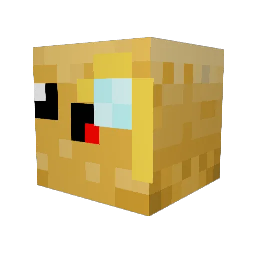 PATATAtomic Minecraft avatar head, 3D render
