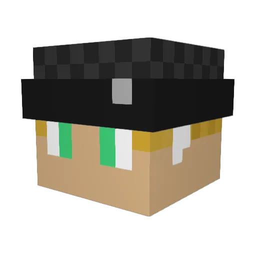 PAULLLUS Minecraft avatar head, 3D render