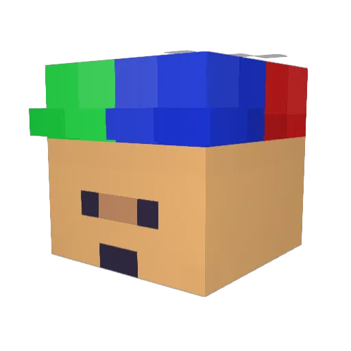 PAU_98 Minecraft avatar head, 3D render