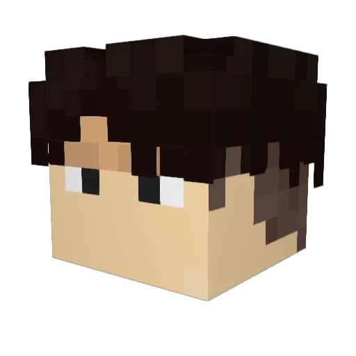 PAWQE Minecraft avatar head, 3D render