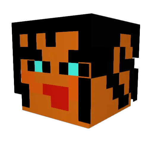 PAraflaXet Minecraft avatar head, 3D render