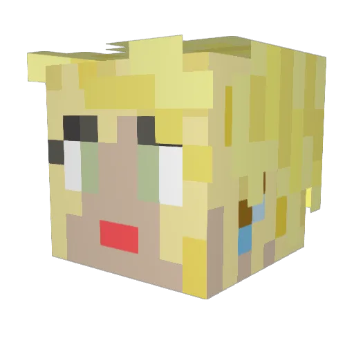 PCA145 Minecraft avatar head, 3D render