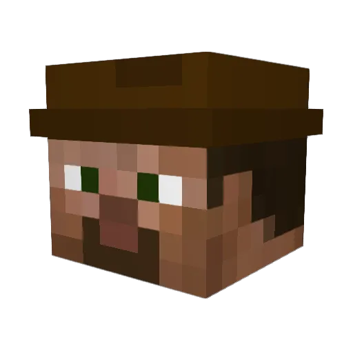 PCDug Minecraft avatar head, 3D render