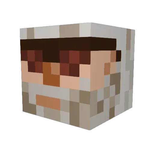 PCJONES Minecraft avatar head, 3D render