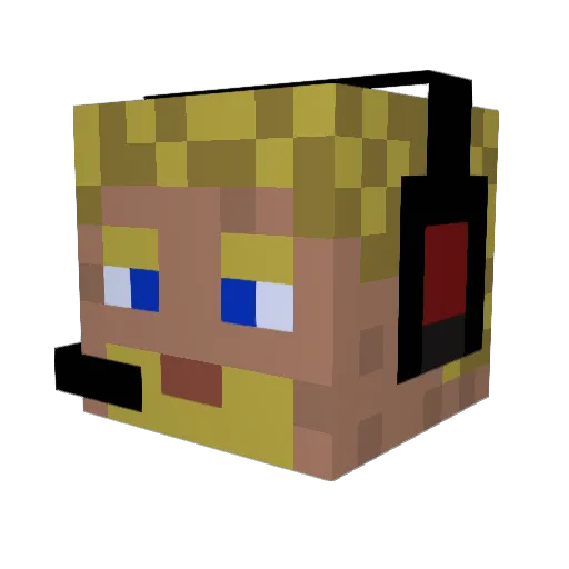 PCPthePman Minecraft avatar head, 3D render