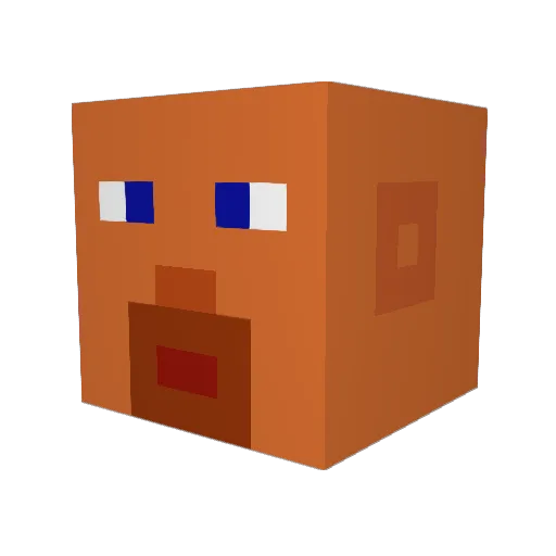 PCSHARK7 Minecraft avatar head, 3D render