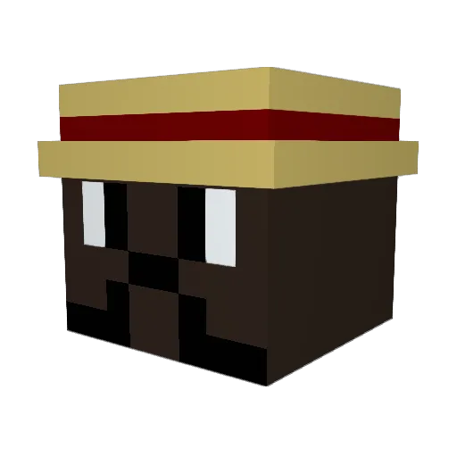 PCless Minecraft avatar head, 3D render