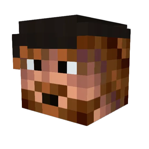 PCon50 Minecraft avatar head, 3D render