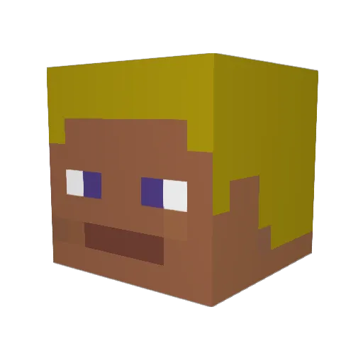 PCraft02 Minecraft avatar head, 3D render