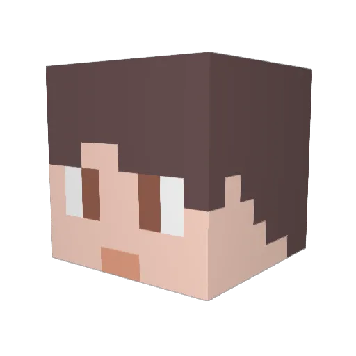 PCsann Minecraft avatar head, 3D render