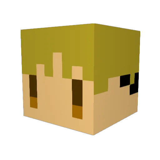 PD0711 Minecraft avatar head, 3D render