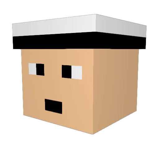PDJ02 Minecraft avatar head, 3D render