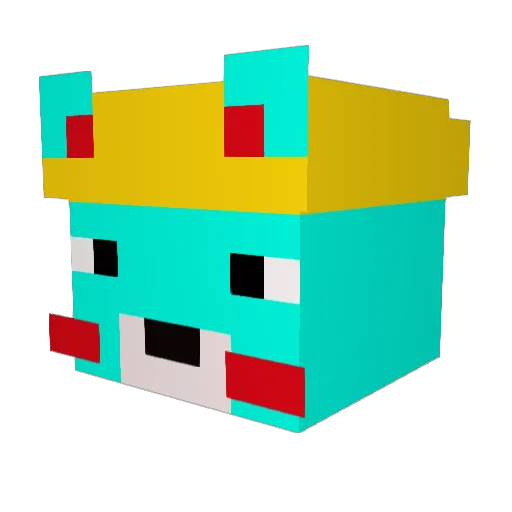 PEACH_0110 Minecraft avatar head, 3D render