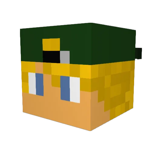PEERE_CREW Minecraft avatar head, 3D render