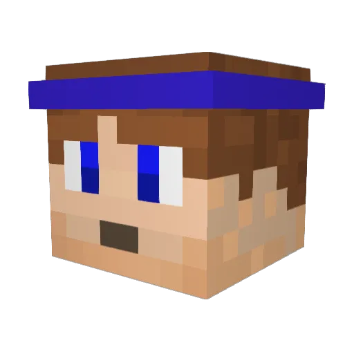 PEFAZU Minecraft avatar head, 3D render