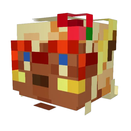 PEPirino Minecraft avatar head, 3D render