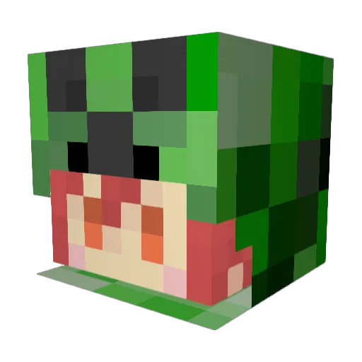 PERTENU Minecraft avatar head, 3D render