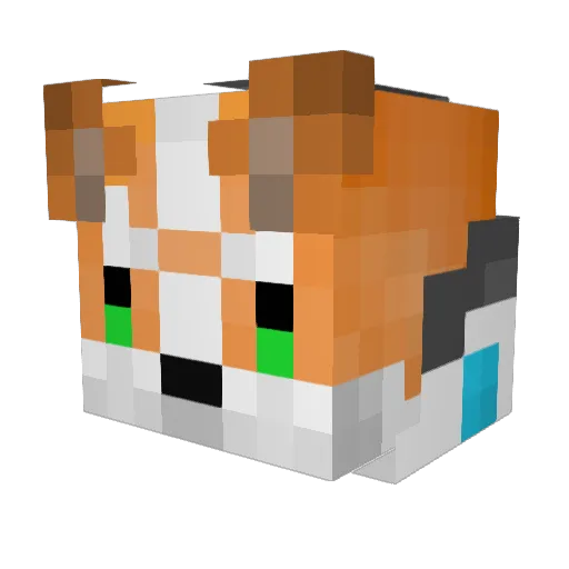 PF_F0X Minecraft avatar head, 3D render