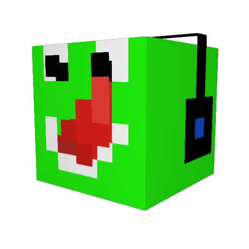 PFrog Minecraft avatar head, 3D render