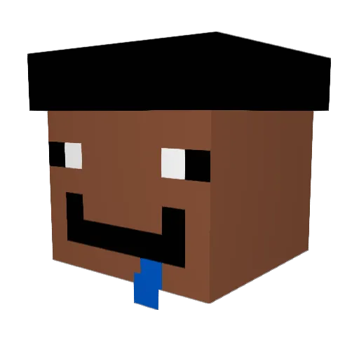 PFuzzy Minecraft avatar head, 3D render