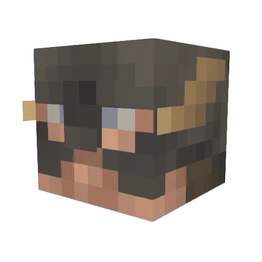 PG1022 Minecraft avatar head, 3D render