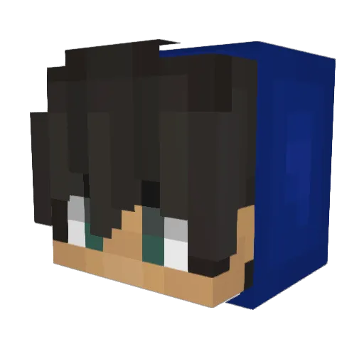 PGChXnRtr Minecraft avatar head, 3D render