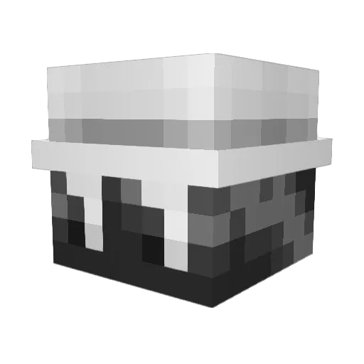 PHANTOM_White Minecraft avatar head, 3D render