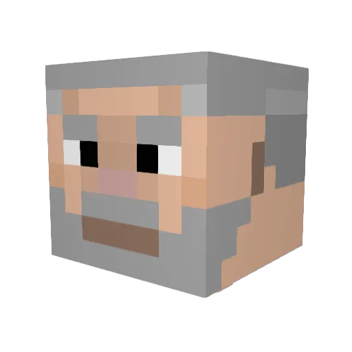 PHRJ Minecraft avatar head, 3D render