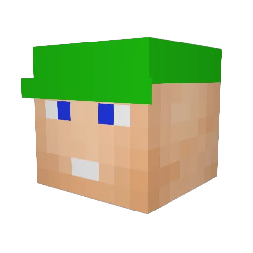 PHS Minecraft avatar head, 3D render