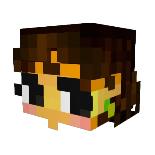 PICH0 Minecraft avatar head, 3D render