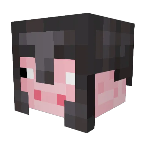 PIG_013 Minecraft avatar head, 3D render