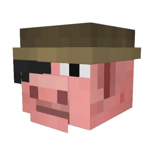 PIG_B0SS Minecraft avatar head, 3D render